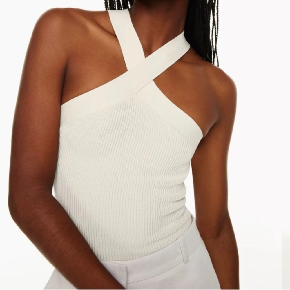 Aritzia BABATON Sculpt Knit Crisscross Tank
Pink Minimalist Contemporary Top.